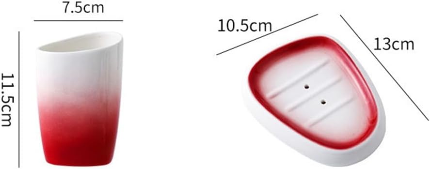 Gradual Red Bathroom Five-Piece Ceramic Toiletry Four-Piece Bathroom Set Wedding Gargle Cup