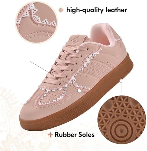JACKSHIBO Women's Ribbon Lace-Up Fashion Sneakers Arch Support Gum Sole Tennis Walking Shoes with Memory Foam - Image 6
