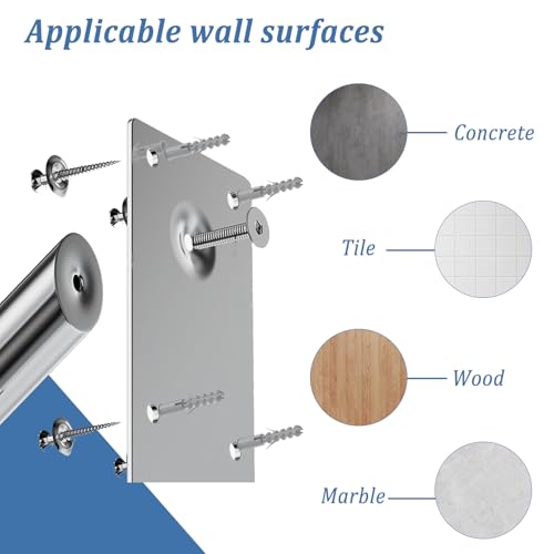 U-förmiger Handlauf Edelstahl,Rutschfester Badezimmer 1-3 Stufen Treppengeländer Handlauf, Handläufe für Außentreppen,für Garten,Innen und Außen für Ältere Kinder Behinderte
