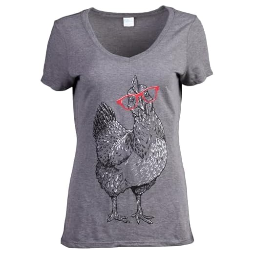 Cute Glasses Chick | Funny Backyard Chicken Hen Chiken 4H Farm Egg Humor V-Neck T-Shirt for Women - (Vneck,XL