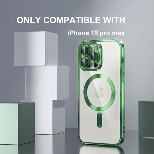 Image of Misea Magnetic for iPhone 15 Pro Max Case Compatible with MagSafe Green