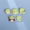 5pcs Frog Music Enamel Pins Funny Cute Guitar Frog Brooches Cartoon Animal Brooch Badge for Backpacks Badges Hats Bags Deco Jewelry Gift #4