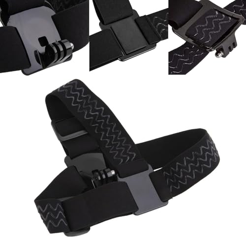 Image of Action Camera Head Strap Mount for Insta 360 X5 X4 X3 X2 X ACE Pro ONE RS R GO 2 3, Hat Headband Belt for GoPro Hero 13 12 11 10, Fusion Max, DJI Osmo Action, AKASO,Apexcam, Surfola