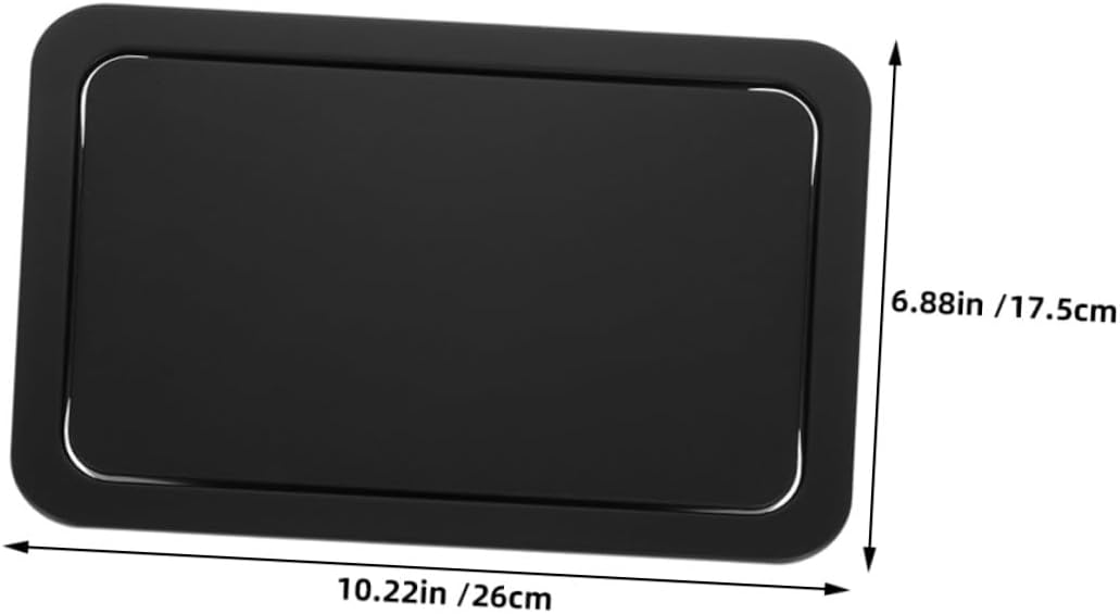 SOLUSTRE 2pcs Rectangular Recessed Countertop Trash Can Lids 260x175mm Black Stainless Steel Garbage Flap Covers for Kitchen Sink Waste Management