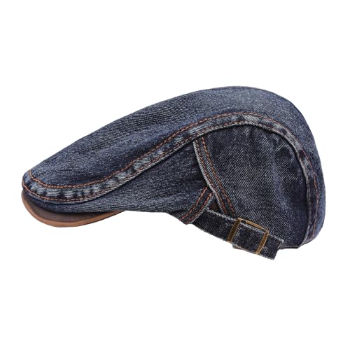 Image of ZLYC Men Cotton Flat Cap Summer Scally Ivy Gatsby Newsboy Beret Driver Cabbie Hunting Hat
