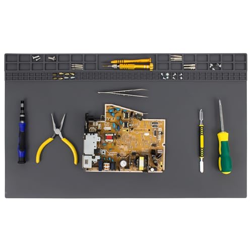 Alfombrilla de soldadura extra grande de silicona de alta calidad, 60 cm x 35 cm, resistente al calor, alfombrilla de trabajo grande para soldadura BGA y pistola, reparación electrónica, teléfono,