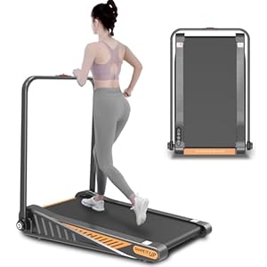 Smallest Under Desk Treadmill with Incline, Small Spaces Walking Pad Foldable, Home Office Mini & Compact Treadmill with Handles Easy Folding