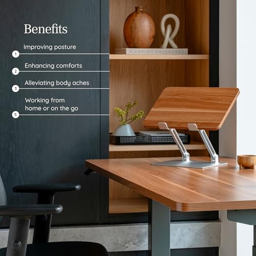 Image of Branch Adjustable Laptop Stand, Portable Wooden Laptop Riser