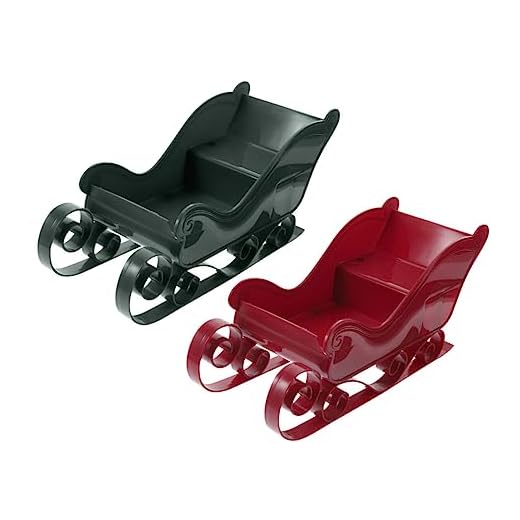 AKOOSY 2 Pièces Décoration de Noël Traîneau Miniature Lot de Rouge et Vert Ornement de Bureau Stable pour Table Sapin et Fête