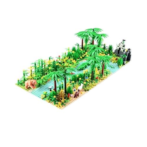 LOSGO Tropischer Regenwald Botanische Landschaft mit Bauplatten für Lego Baumhaus, Baumhausabenteuer, Bausteinspielzeug Kompatibel mit Lego Bauer
