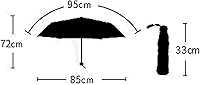 Vista 4 de LCY Paraguas plegable del sol/de la lluvia/de la nieve del Anti-UV de la doble cubierta del cordón bordado Negro