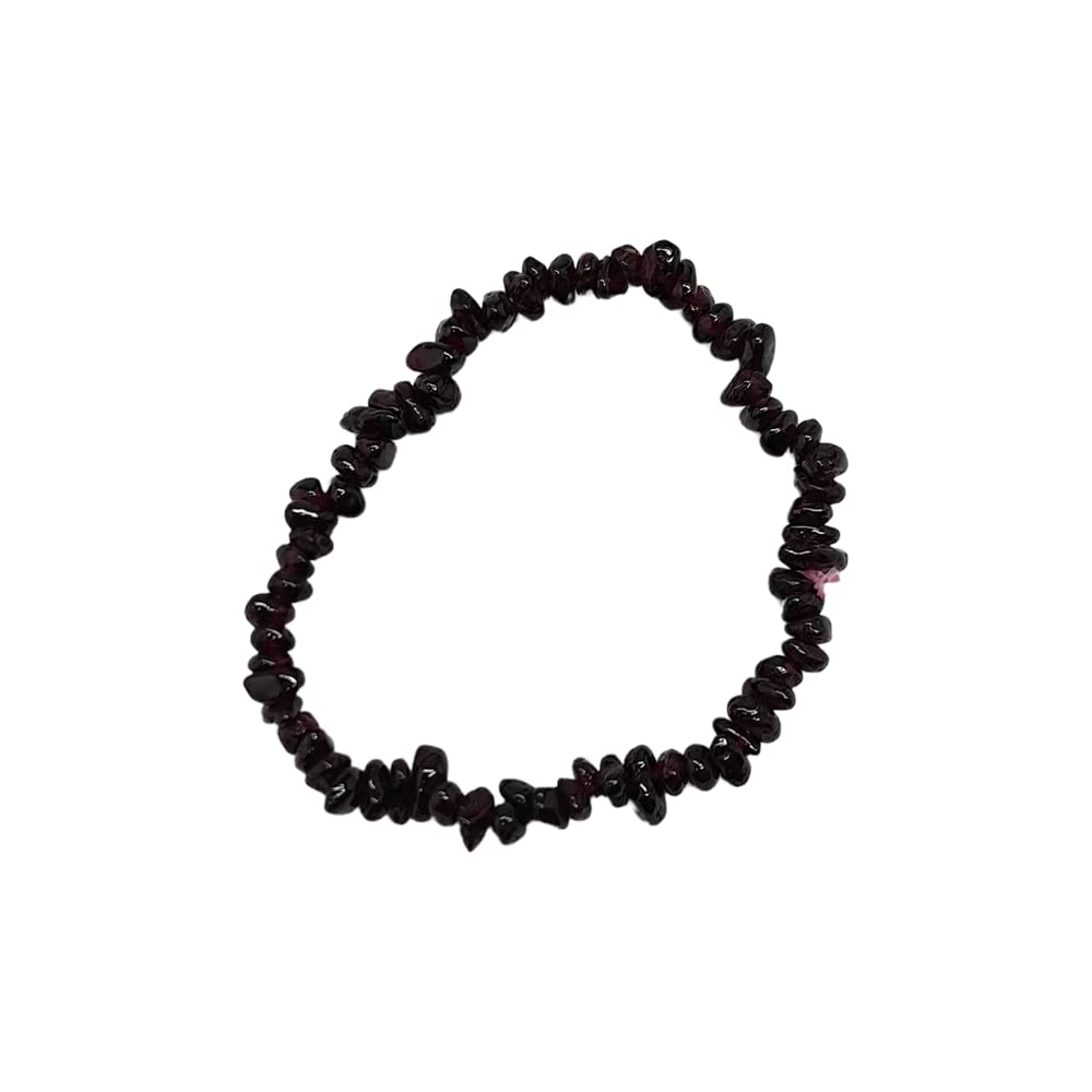 VIE Naturals Gemstone Chip Stretch Bracelet, Hessonite Garnet