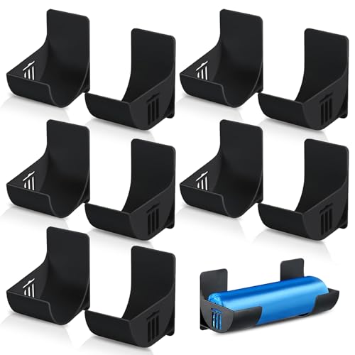MDPUTY 12 Stück Wandmontierter Müllbeutelhalter, Alufolie Halterung Schranktüren Wand Montierter Müllsack Organizer Aufbewahrungsbox für Küchen Zubehör Ordnungssystem (Schwarz)