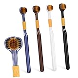 TOPPERFUN 4 Piezas Cepillos de Dientes de Caras para Adultos Paquete de Cepillos con Diseño Ergonómico para y Limpieza Completa y