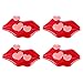BESPORTBLE 4 szt. czerwone usta magnes na lodówkę miłość serce magnesy na lodówkę tablica tablica wiadomości magnesy przyjęcie upominki do szafek biurowych zamki 7 x 5 cm