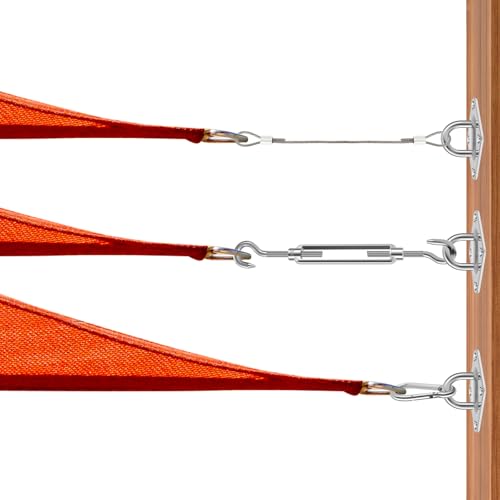 US Sun Shade Sail Hardware Kit 304 Stainless Steel Awning Fixing Installation Kit Adjustable Shade Sail Mounting Kit Awning Attachment for Square Triangle Rectangle Shade Canopy(Style 1)