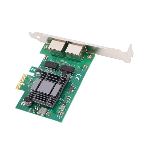 GOWENIC Adaptador de red Gigabit Ethernet, tarjeta de red PCI Express con 2 puertos RJ45, modo ahorro de energía y descarga de suma de comprobación IP para control industrial y servidores miniatura 3