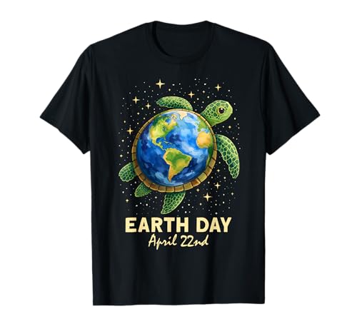 Earth Day 2026 Sea Turtle Art Save The Earth Restore Earth T-Shirt