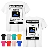 CustomSolo Camiseta Personalizada con Foto y Texto, Camisetas Personalizadas Unisex de Doble Cara para Hombre y Mujer, Regalos Personalizados, Cumpleaños, Logotipo Empresarial, Familia, 100% Algodón
