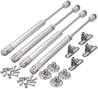 Gas Lift Strut, JESSTOLO Kitchen Cupboard Wardrobe Cabinet Door Pneumatic Support Gas Spring Strut Damper Hinge with 100N for Flap Fittings Soft Closing Stay, Pack of 4