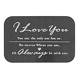Love You Always Personalized Text Message Laser Engraved Metal Wallet Mini Insert Note Card Handmade...