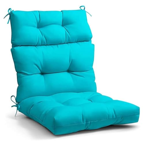 Coussin chaise à bascule jardin imperméable bleu 112x53 matelas dossier haut - 2