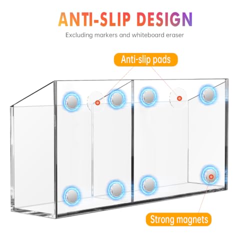 Magnetic Marker Holder for Whiteboard (Magnetic Upgrade), Two Compartments - image 2