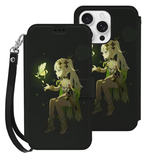 For ���_ Genshin Impact �Ή� iPhone 16pro �X�}�[�g�t�H���P�[�X �蒠�^ ����PU���U�[ ���u���X�^���h�@�\�t�� �J�[�h�X���b�g �X�g���b�v�t�� ���z�^ �}�j���A���� �J�[�h���[ ��G�肪�悢 �}�O�l�b�g�� �|�����z���� 