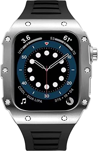 Coque de protection en métal Apple Watch 8 7 bracelet silicone 45 mm iWatch