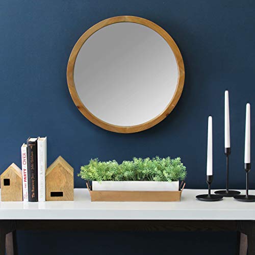 Stratton Home Decor Maddie Wood Mirror, Light Natural Wood, 20.00 W X 2.25 D X 20.00 H (S13562) #TOP3