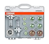 Calidad fiable Osram CLK H4 24V Estuche H4 Equipado con una Lámpara para Faros, 24 V y otras Cinco Lámparas de Repuesto Importantes Junto con Tres Fusibles Planos