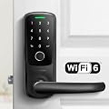 ULTRALOQ Latch 5 World's First Built-in WiFi Smart Lock with Fingerprint, 5-in-1 Keyless Entry Door Lock with Touch Digital Keypad, App Control, Black