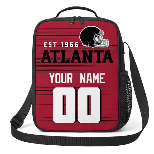 Image of Atlanta Lunch Bag Custom Name and Number Personalized Gifts | Custom Personalized Lunch Box for Men Women