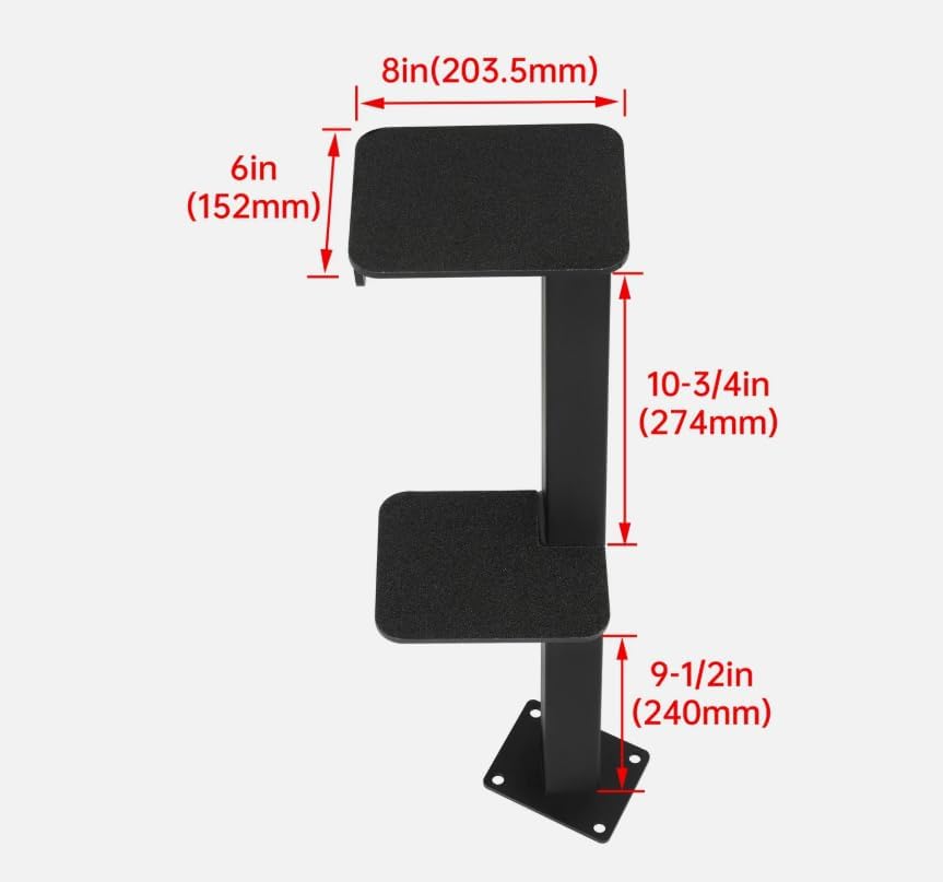 Boat Trailer Dual Steps w/Handle Universal Rotatable 360 For Bass Pontoon Boats