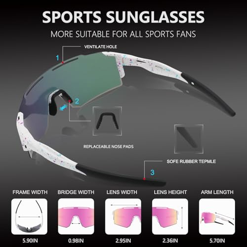 OULAIQI Cycling Sunglasses for Cycling Men Women Baseball Glasses 1 Lens - Image 4