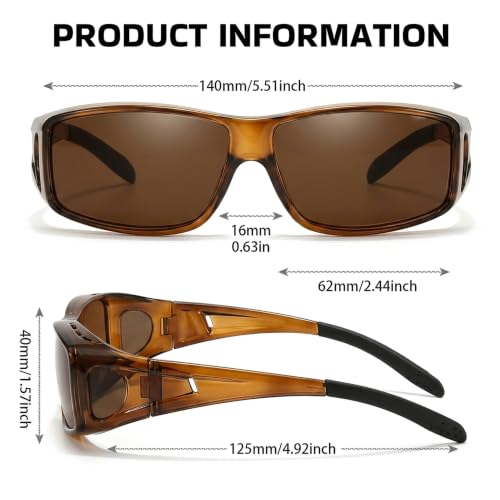 Image of SIPHEW Mirrored Sunglasses Polarized Fit Over Glasses for Men&Women