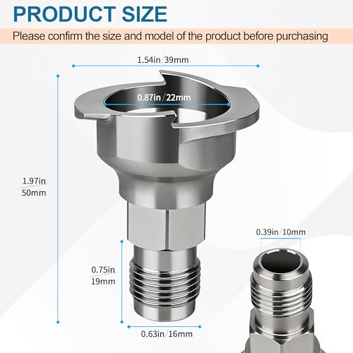Image of Spray Paint Gun Adapter#S27, 26119 Spray Gun Adapter Fit for 3M PPS 2.0 Spray Cup System, 16 mm Male 1.5 mm Thread Adapters Compatible with Graco Snap-On TranStar DeVilbiss Binks Matco Spray