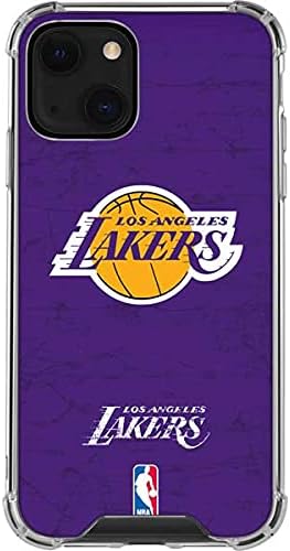 Skinit Clear Phone Case Compatible with iPhone 13 Mini - Officially Licensed NBA Los Angeles Lakers Purple Primary Logo Design