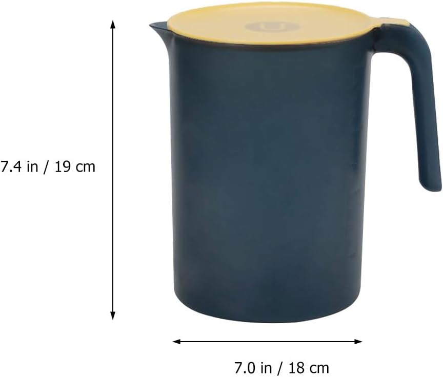 Plastic Water Pitcher with Lid Cold Water Kettle for Kitchen Dining Parties and Picnics Large Opening for Easy Refilling and Cleaning Handle for Easy Carrying 5.31 X 5.31 X 7.08 in