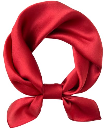 Scarf Satin Square Neck Head Scarf for Women solid color square scarf handkerchief purse scarf headband