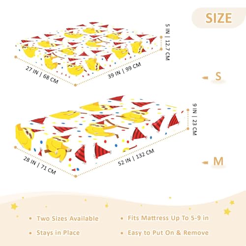 Drap de berceau en coton de qualité supérieure motif paresseux - 5