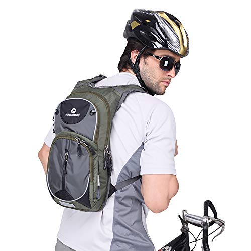 Maleroads Larger Capacity Hydration Pack with 2L Water Bladder, Insulated Water Backpack Water Resistant Hydration Backpack for Hiking, Cycling, Camping (Olive Green)
