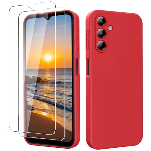 YXKJ - Coque pour Samsung Galaxy A26 5G, avec 2 Verre trempé Protection écran, Housse de Protection en Silicone Souple, Etui Toucher de Peau Fin et Liquide -...