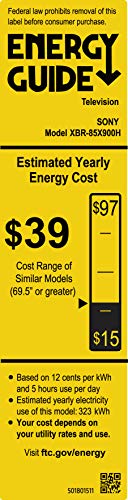 Sony X900H 85 Inch TV: 4K Ultra HD Smart LED TV with HDR, Game Mode for Gaming, and Alexa Compatibility - 2020 Model