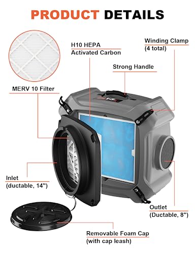Image of Abestorm Air Scrubber with 3 Stage Filtration,Stackable 550 CFM, V3