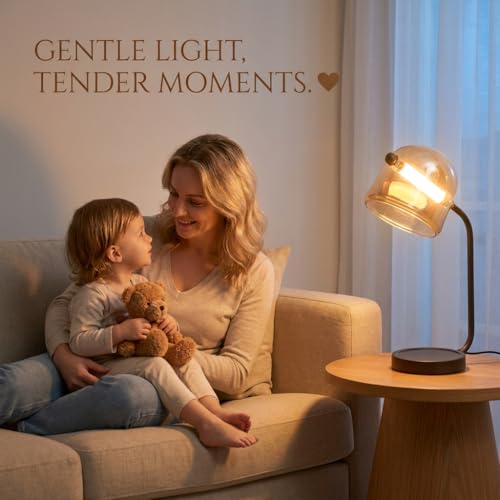 Image of Table Lamp 3-Color CCT (Warm + Natural + Cold White) LED Metal & Glass Shade Desk Light for Bedroom Living Room Study Office Home Decor