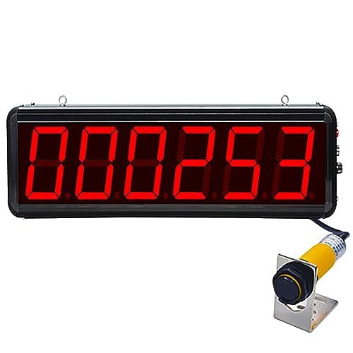 Contatore Digitale a sensore con rilevamento, Display da 3 Pollici, Fino a 999999 conteggi, Raggio di rilevamento 30/70 cm per Nastri trasportatori,