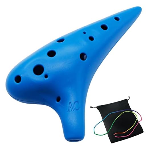 Aestivate Plastic Ocarina Instrument 12 Hole Alto C Ocarina 12-Hole Zelda Ocarina Instrument Easy Instrument for Children, Beginners Pointed Ocarina(Blue)