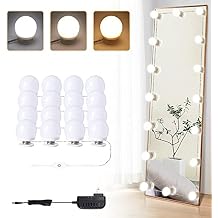 Vanity Lights for Mirror, 16 LED Bulbs Hollywood Makeup Lights, 3 Color Modes, Dimmable Brightness, Plug in, Stick up, for Dressing Table Bathroom Body Wall Mirror Lights