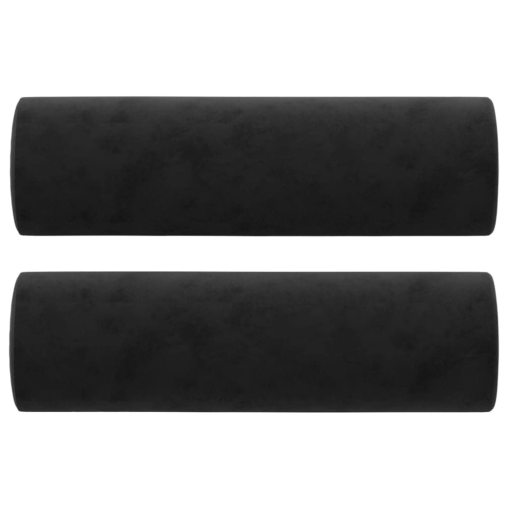 vidaXL Sofá de 2 Plazas con Cojines, Asiento con Respaldo Reposabrazos, Sofá Tapizado de Televisión, Asiento para Salón, Terciopelo Negro